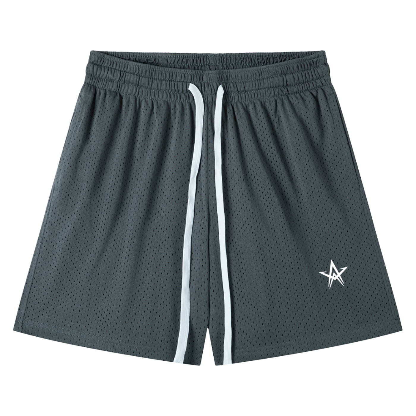 White Star Mesh Drawstring Shorts